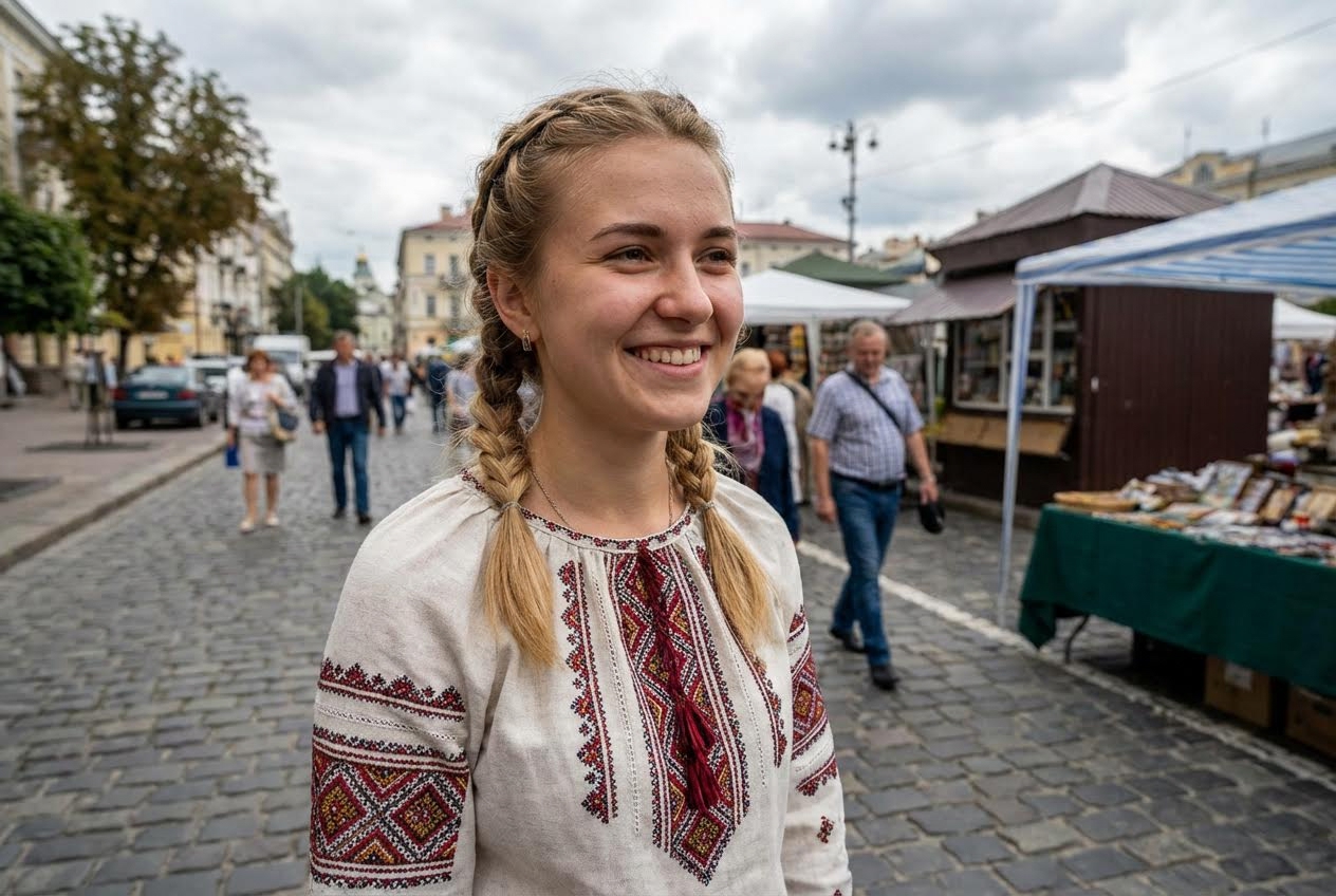 Piękna Ukrainka uśmiecha się